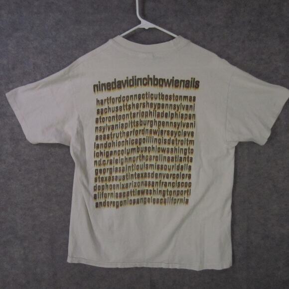 Vintage Nine Inch Nails David Bowie Shirt Mens Large 1995 Tour Made USA 90s - Picture 8 of 10